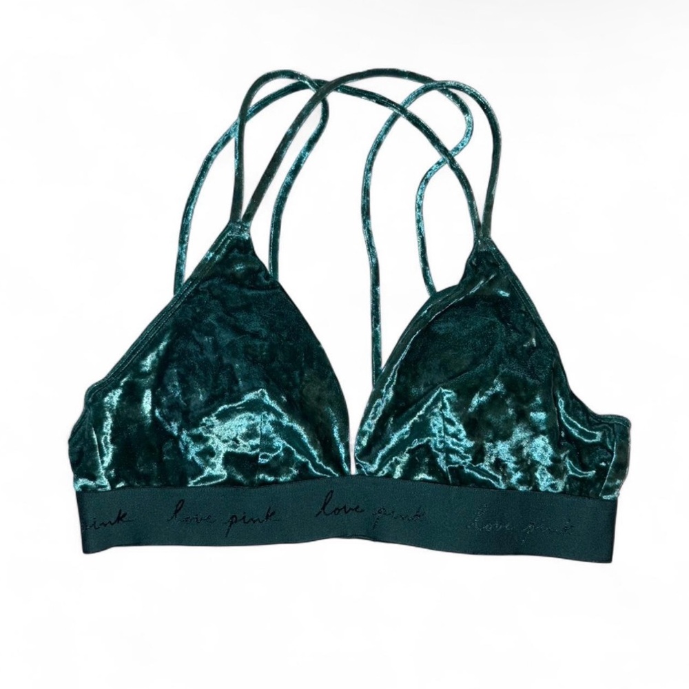 PINK Victoria's Secret Velvet Bralette - Teal